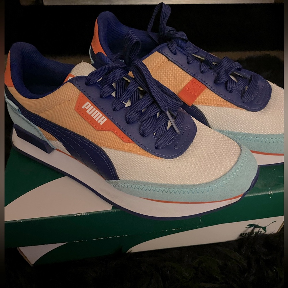 PUMA Kids' Blue, Orange & Light Teal Sneakers
